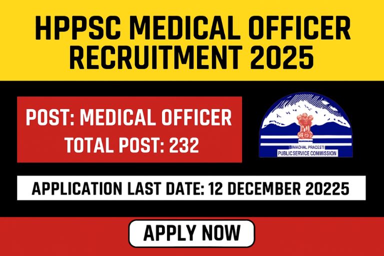 HPPSC Medical Officer Recruitment 2025 - Apply for 232 Posts