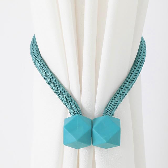 Magnetic Curtain Holder Ties/Tie Back Curtain Drape Hold Back (Sea Green)