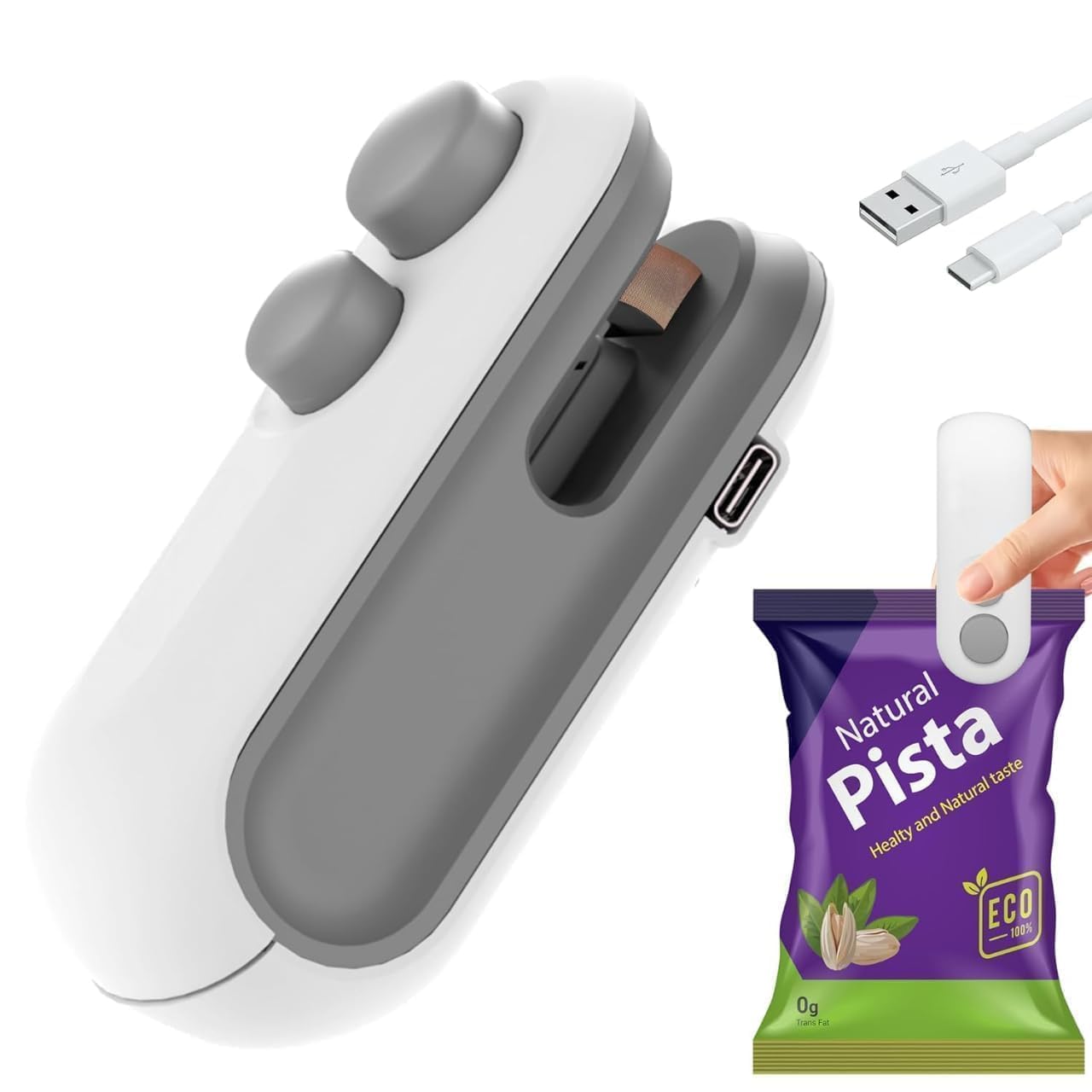 Portable Plastic Bag Sealing Machine | Mini Bag Sealer with Cutter and Magnet | Packet Sealer for Food, Chips, Snacks, Tra...