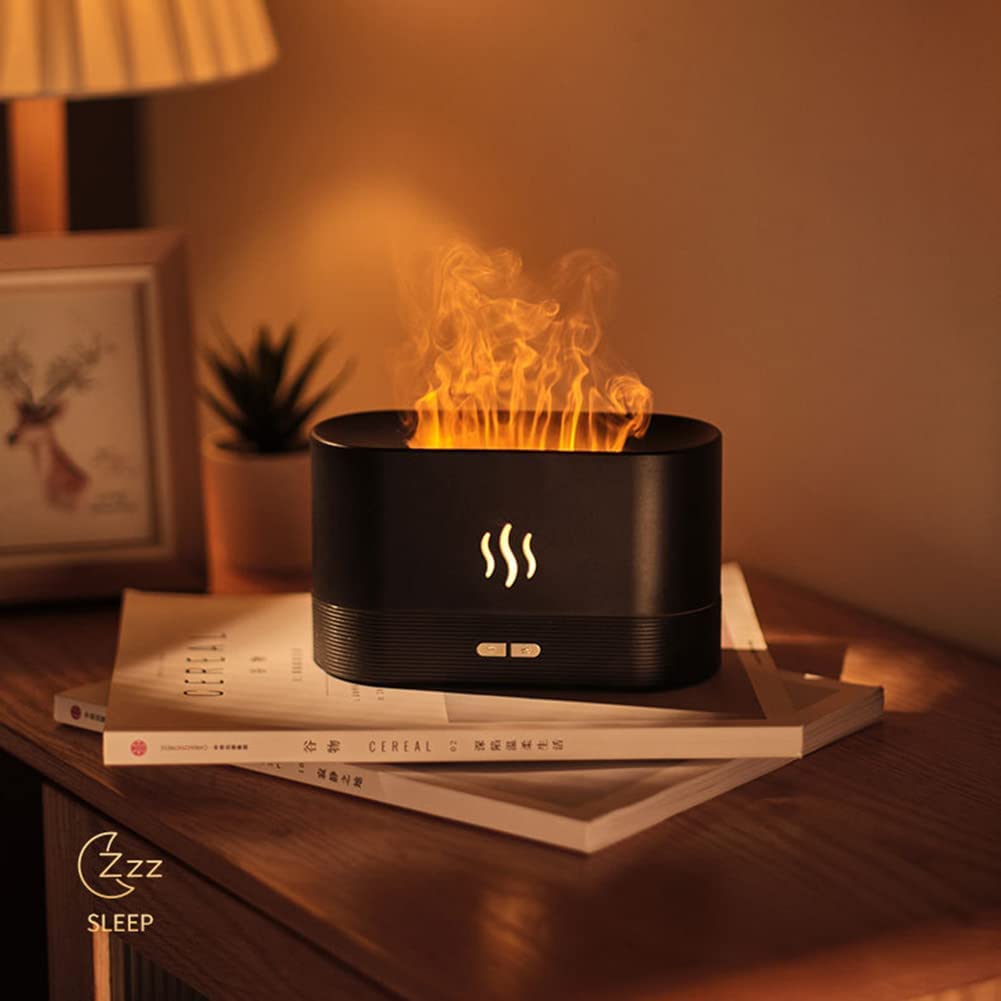 Flame Essential Oil Diffuser Home Diffuser Night Lights Auto Off Function Home Office Super Quiet Air Humidifier Aromather...