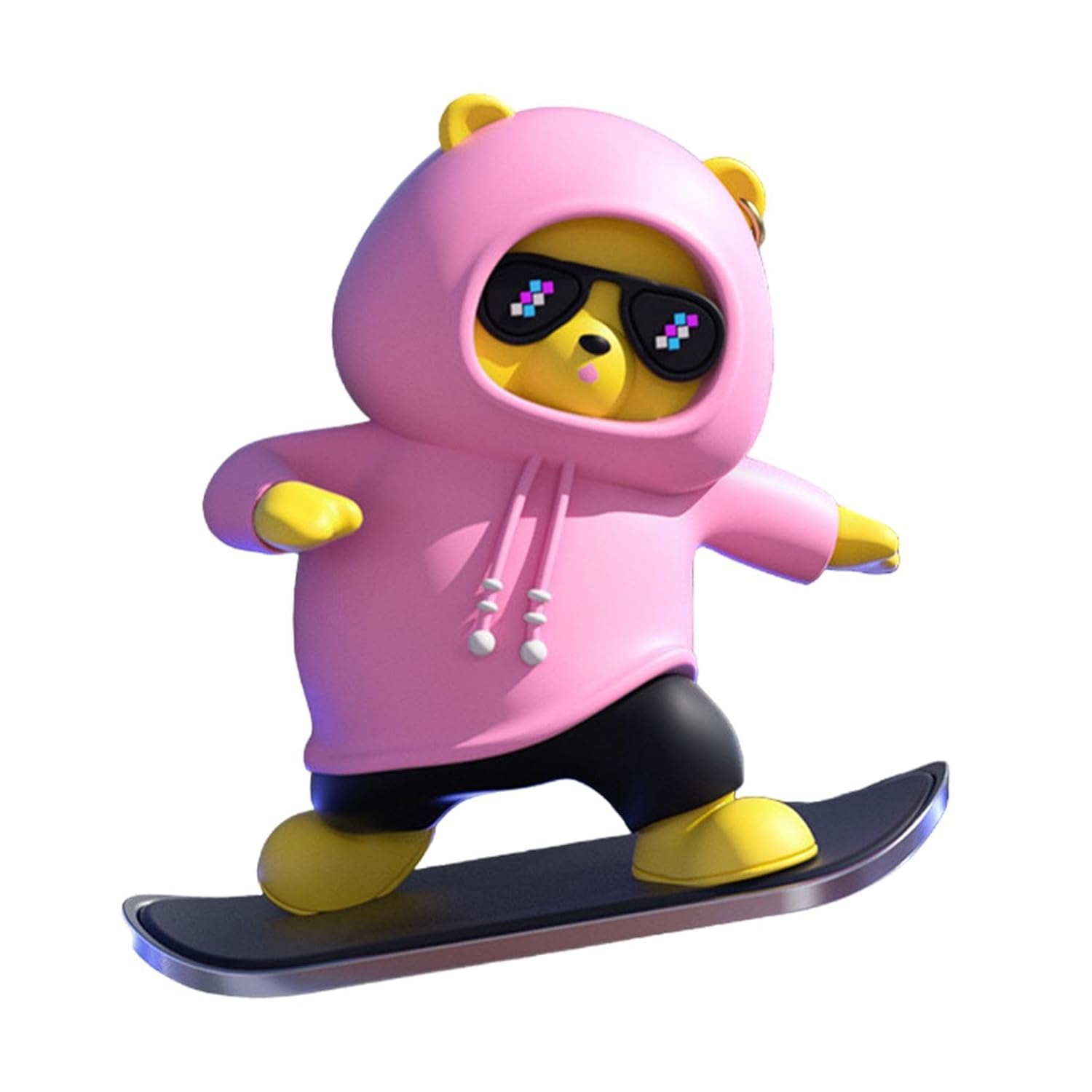 Skateboarding Bear Car Ornament Moving with Driving Car Dashboard Decoration Pink | Home Decor | Figurines -35% ?1,338