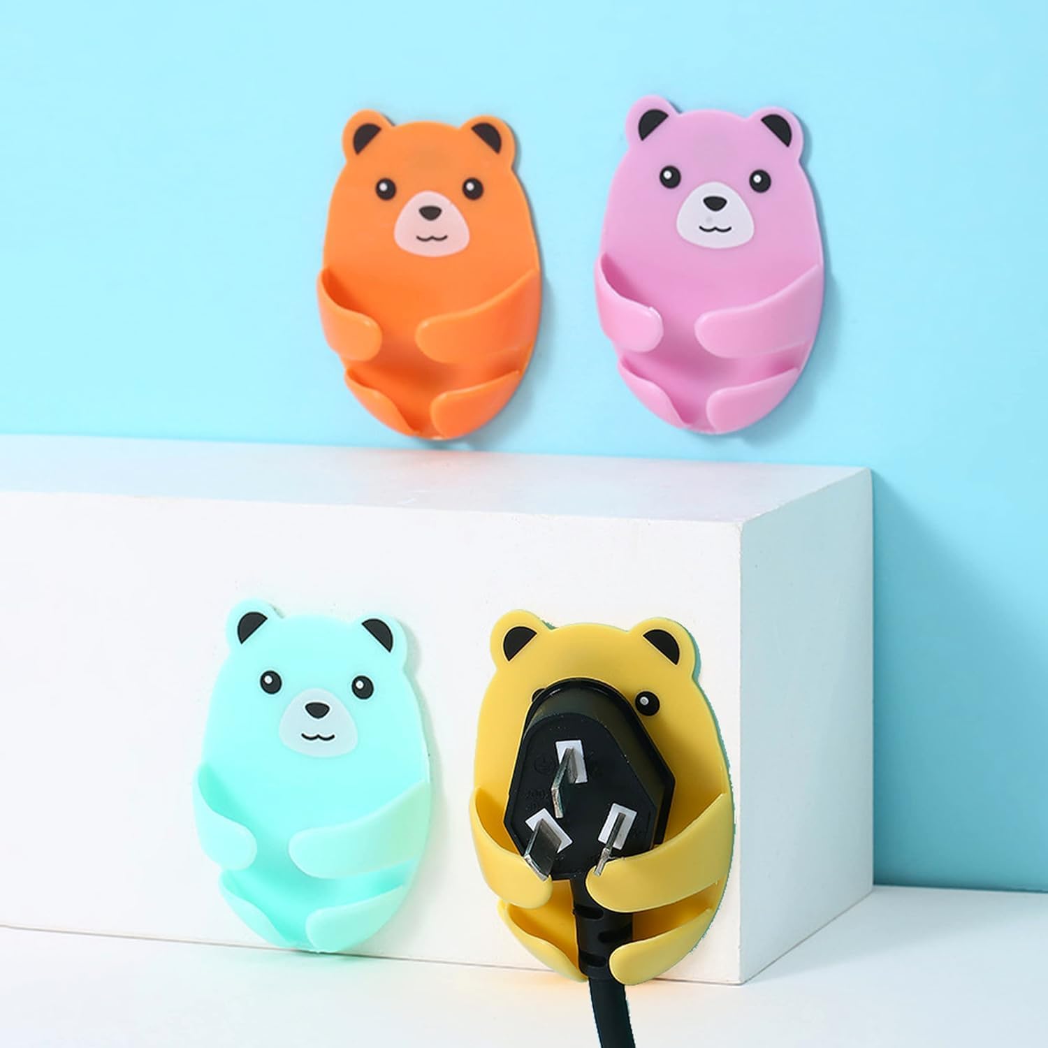Wall Hooks Different Colors Hooks Hanging Adhesive Hooks Hooks Wall Plug Hooks Nail Free Kitchen Bathroom Duty Wall (Pack ...
