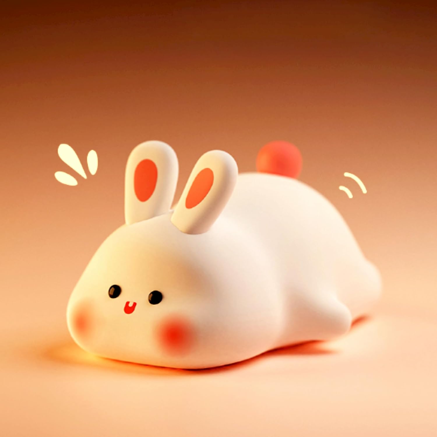 Bunny Night Light Cute Gifts, Tap Control for Kids, Rechargeable 1200mAh Safe Silicone Lamp for Girls, Children, Toddlers...