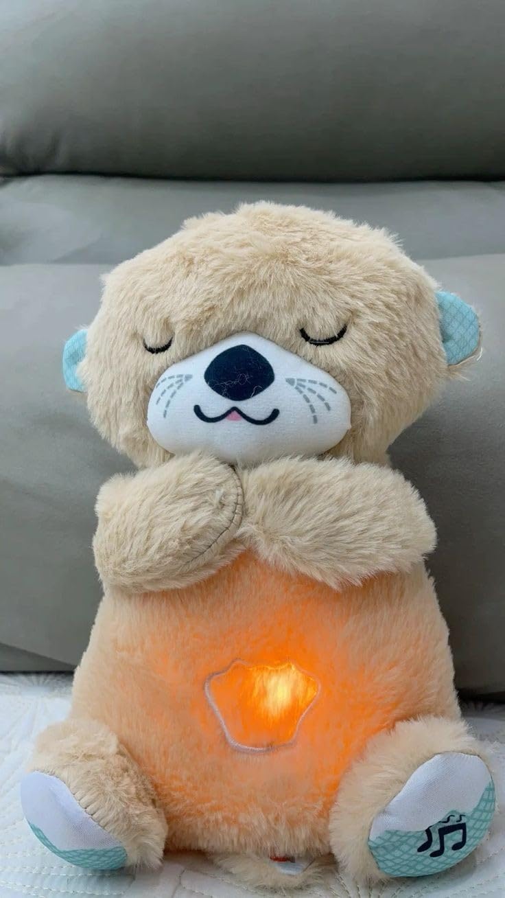 Portable Plush Stuffed Teddy Bear with Soothing Music,Sound,Light Breathing Motion for Kids Adults, Perfect for People W...