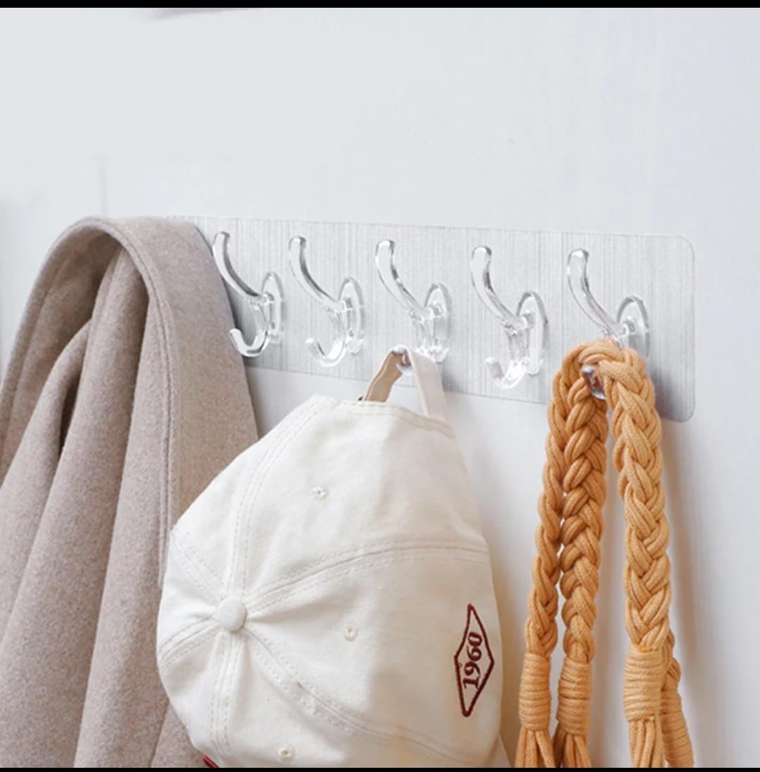 Wall Hooks, Multi-Purpose Strong Mount Wall Hook Plastic Hangers, Strong Hold for Clothes, Bags, Kitchen, Bathroom,Office ...