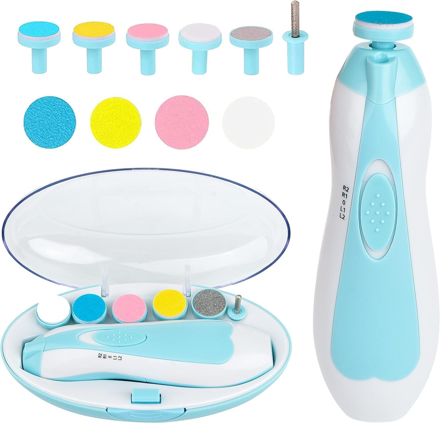 Baby Nail Trimmer Electric|Safe Baby Nail File|Baby Nail Clippers with Light and 6 Grinding Pads for Newborn Infant Toddle...