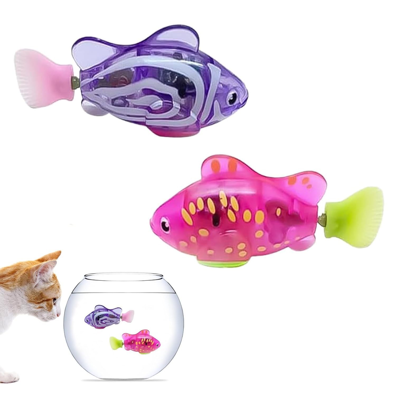 Robotic Fish, Robotic Fish for Aquarium, Robot Toy in Water with Lights Robo Toys Robotic Swimming for Kids Best Gift for ...