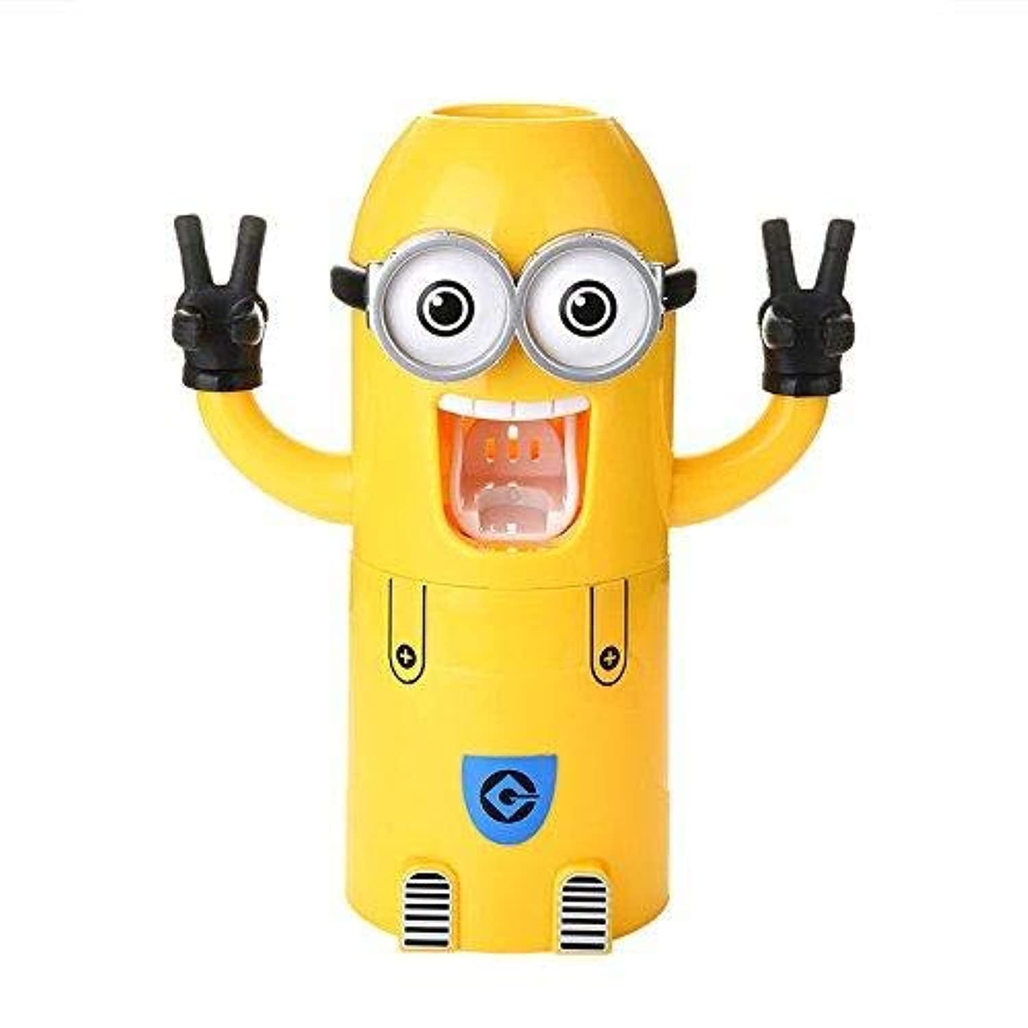 Minions Hands Free Toothpaste Automatic Toothpaste Dispenser Toothbrush Holder Set for 2 Brushes