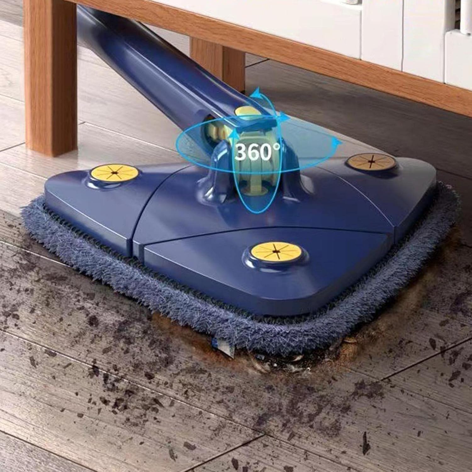 Flat Cleaning Mop with Microfiber Pad Washable for Laminate Wood Blue