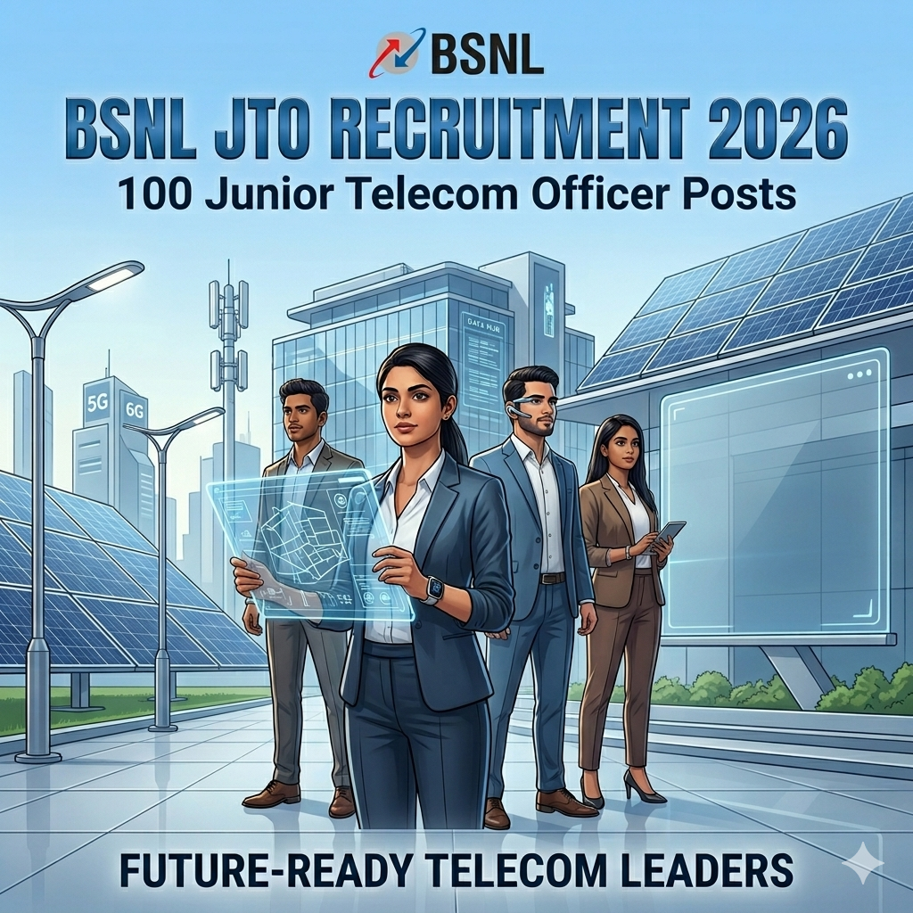 BSNL JTO Recruitment 2026 - Apply Online for 100 Junior Telecom Officer Posts